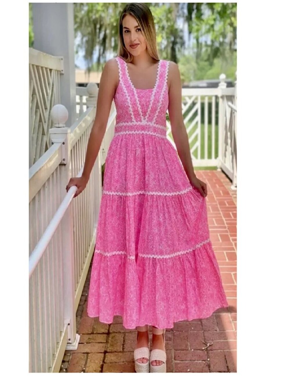 NWT Lilly Pulitzer Pollie Cotton Pink Shandy Invest A Gator Midi Dress sz 8